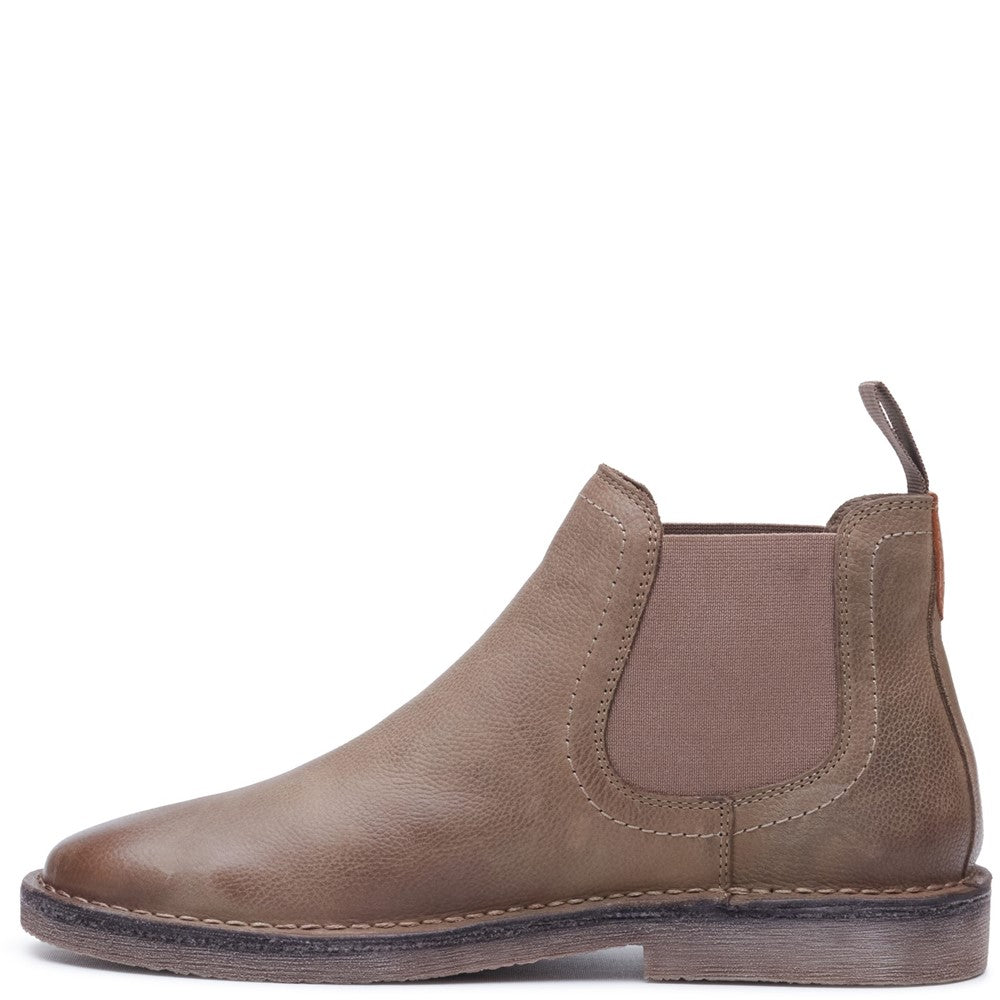 Mens Boots Stone Hush Puppies Shaun Leather Chelsea Boot