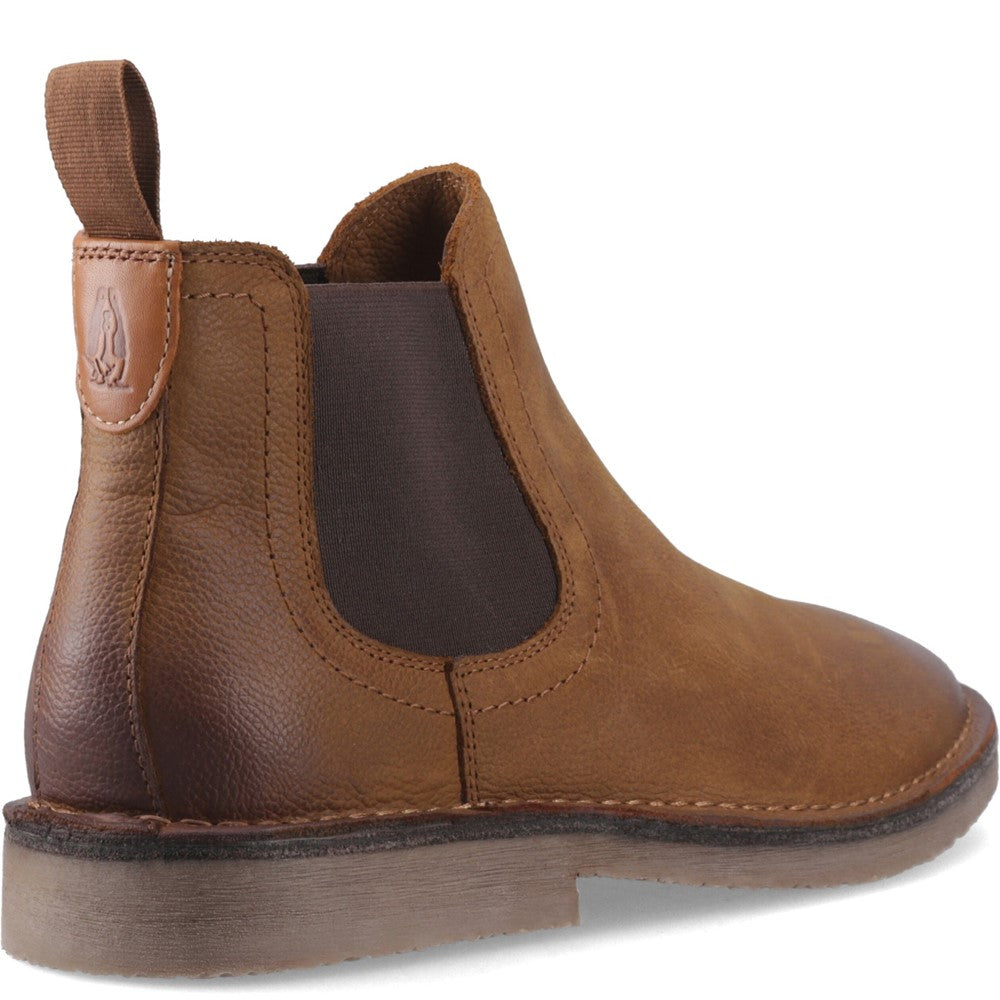 Mens Boots Tobacco Hush Puppies Shaun Leather Chelsea Boot