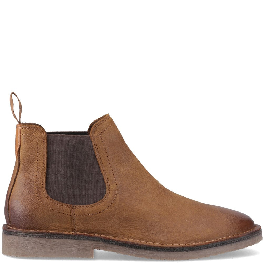 Mens Boots Tobacco Hush Puppies Shaun Leather Chelsea Boot