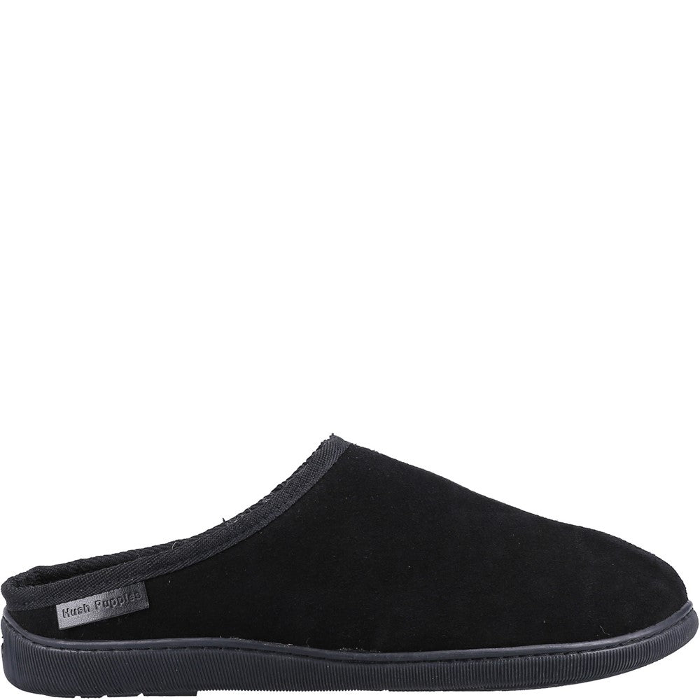 Classic Mens Slippers Black Hush Puppies Ashton Slipper