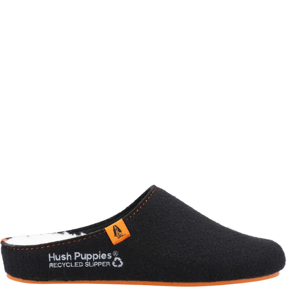 Classic Mens Slippers Black/Orange Hush Puppies The Good Slipper