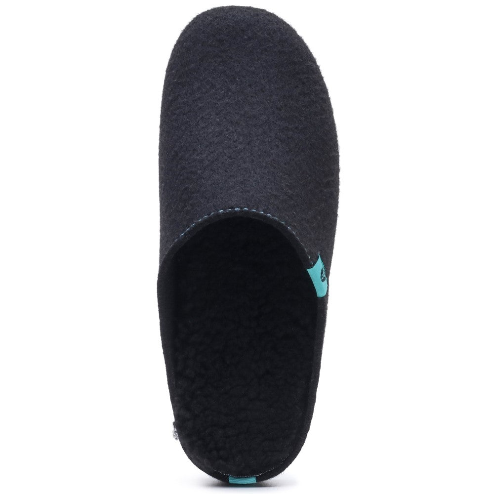 Classic Mens Slippers Black/Turquoise Hush Puppies The Good Slipper