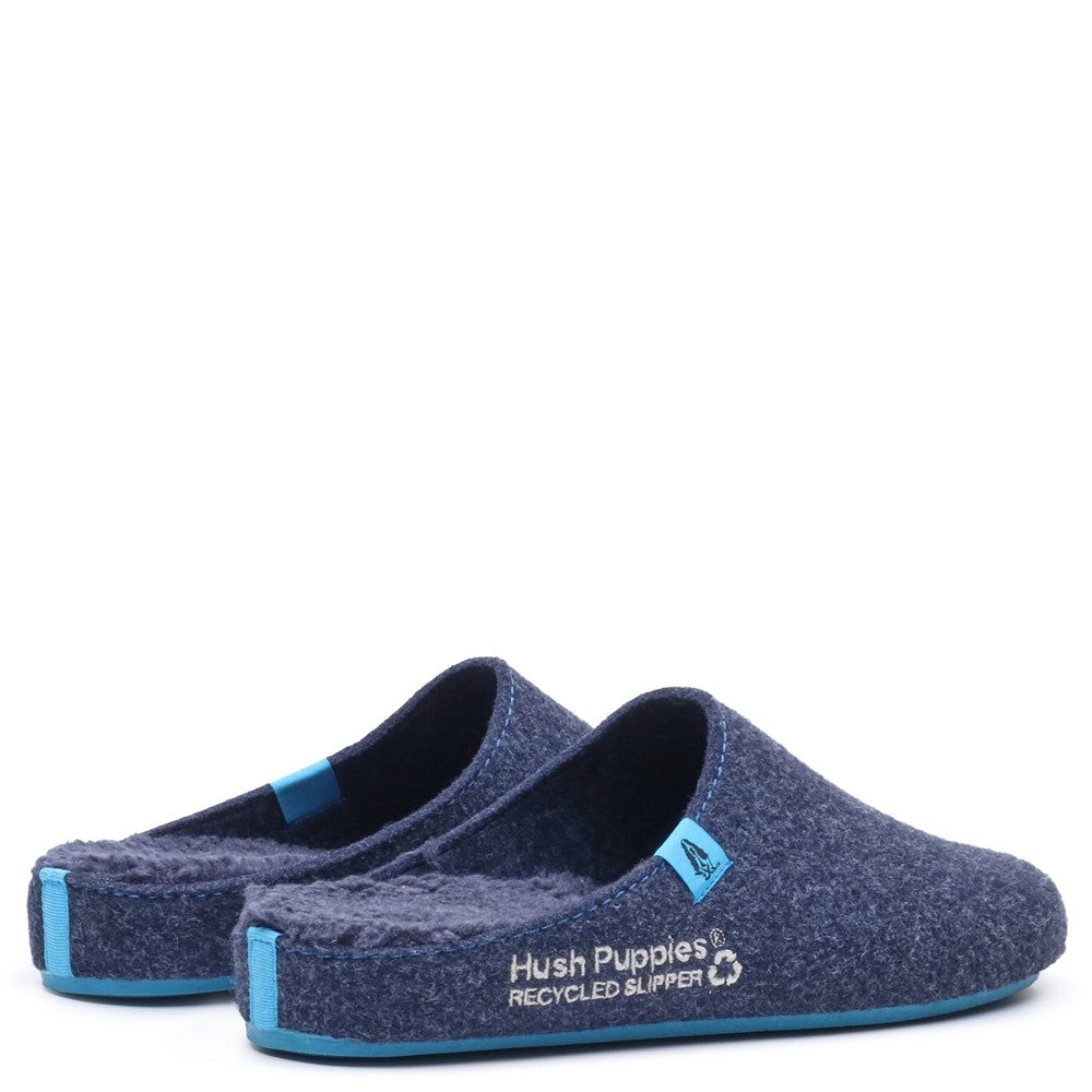 Classic Mens Slippers Navy/Black Hush Puppies The Good Slipper