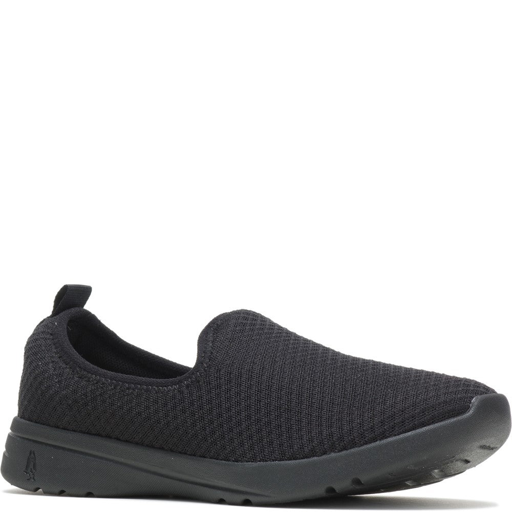 Ladies Sports Black Hush Puppies Good Shoe Slip On