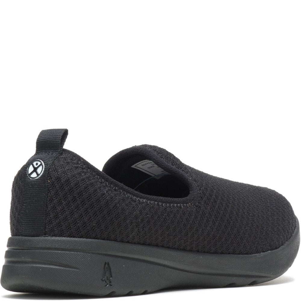 Ladies Sports Black Hush Puppies Good Shoe Slip On