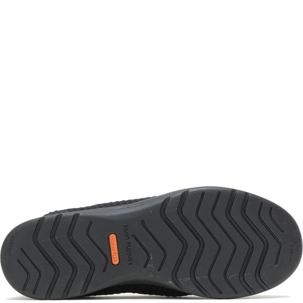 Ladies Sports Black Hush Puppies Good Shoe Slip On