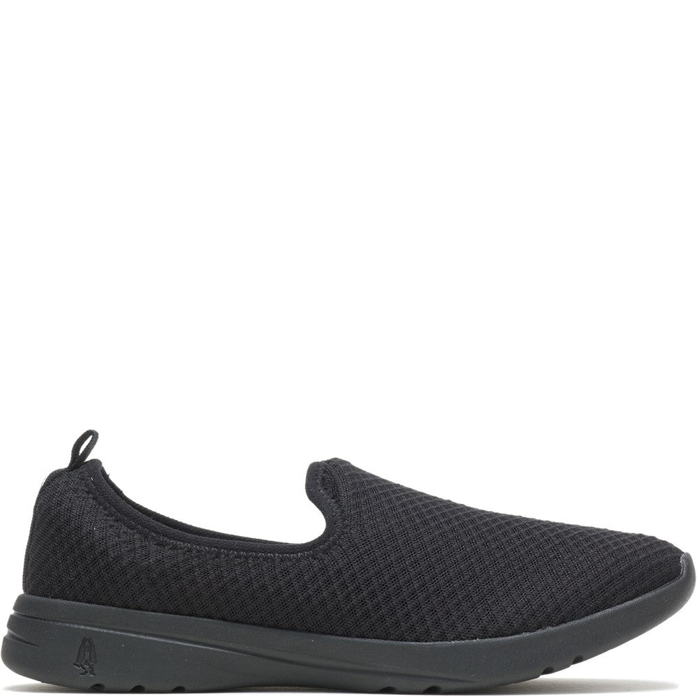 Ladies Sports Black Hush Puppies Good Shoe Slip On