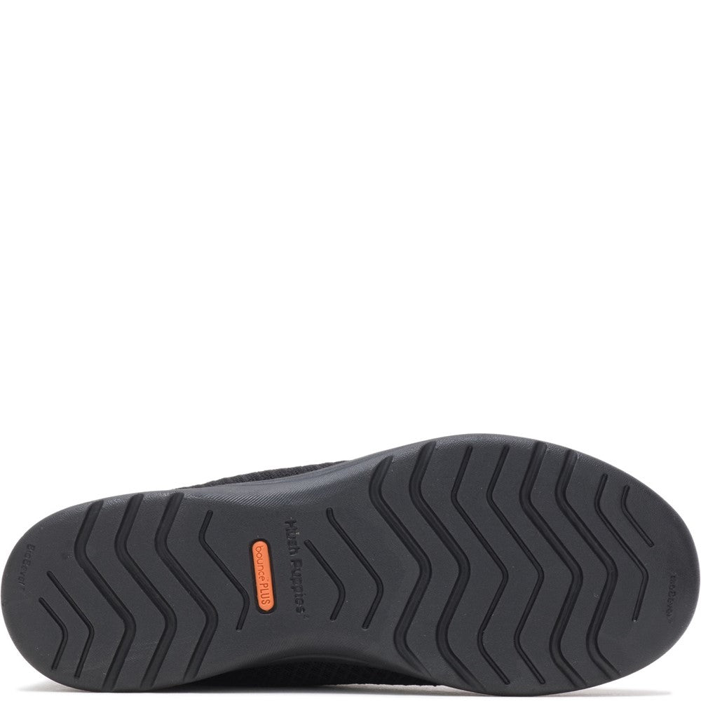 Ladies Sports Black/Black Hush Puppies Good Shoe Lace