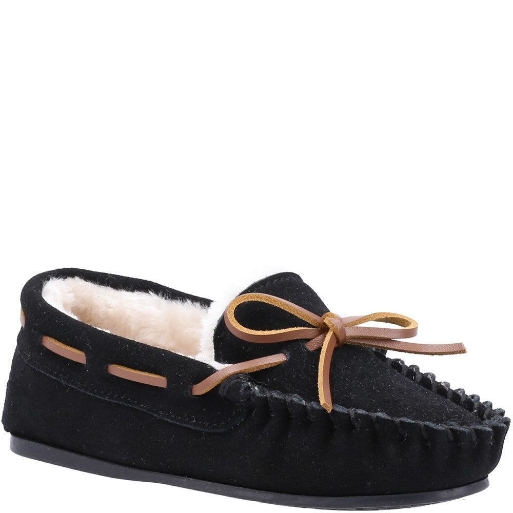 Childrens Slippers Black Hush Puppies Addison Slipper