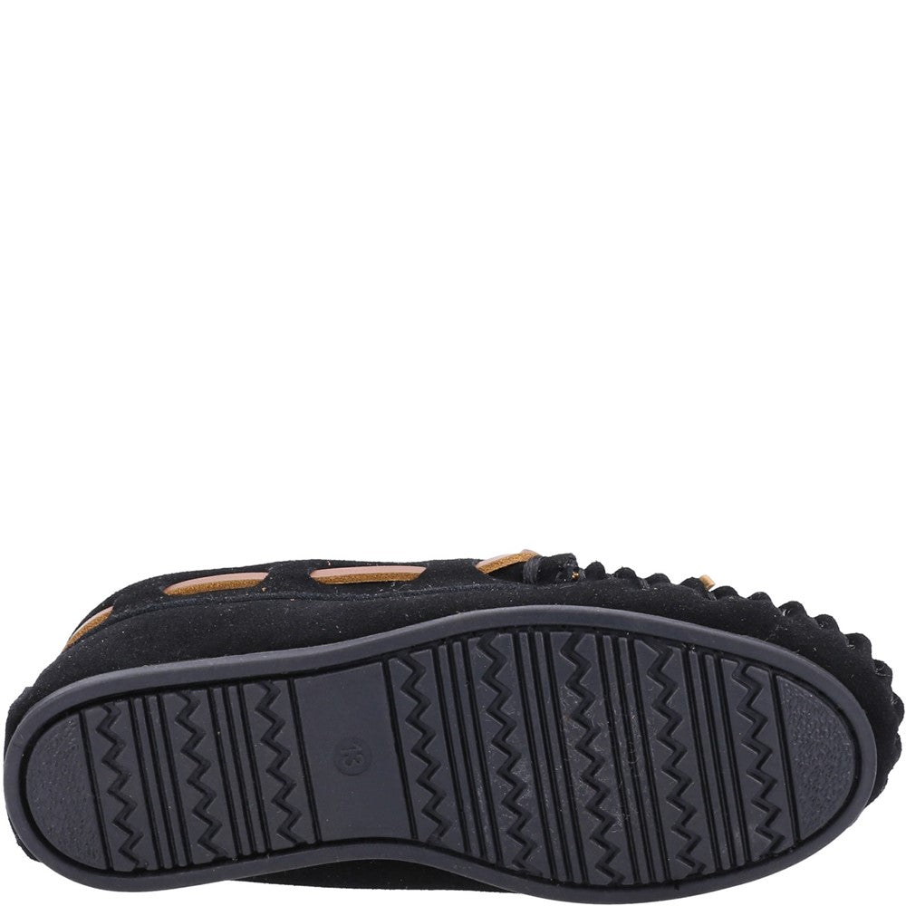 Childrens Slippers Black Hush Puppies Addison Slipper
