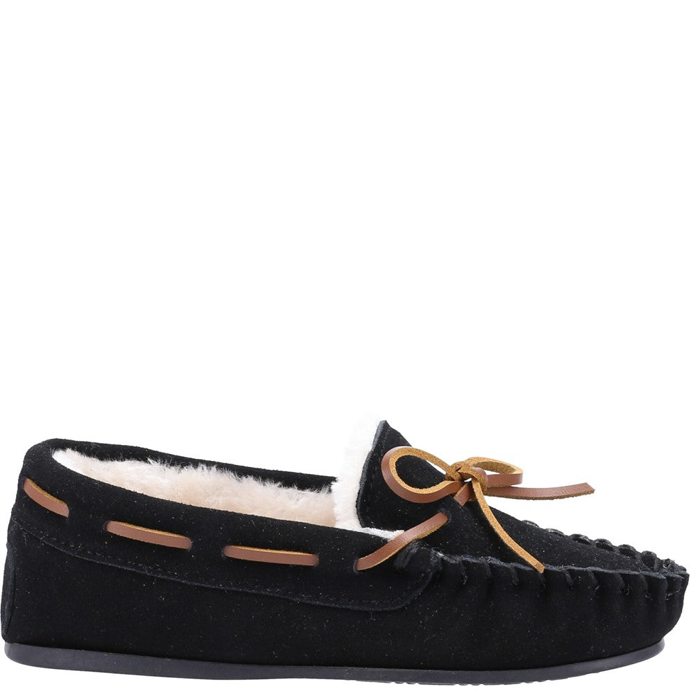 Childrens Slippers Black Hush Puppies Addison Slipper