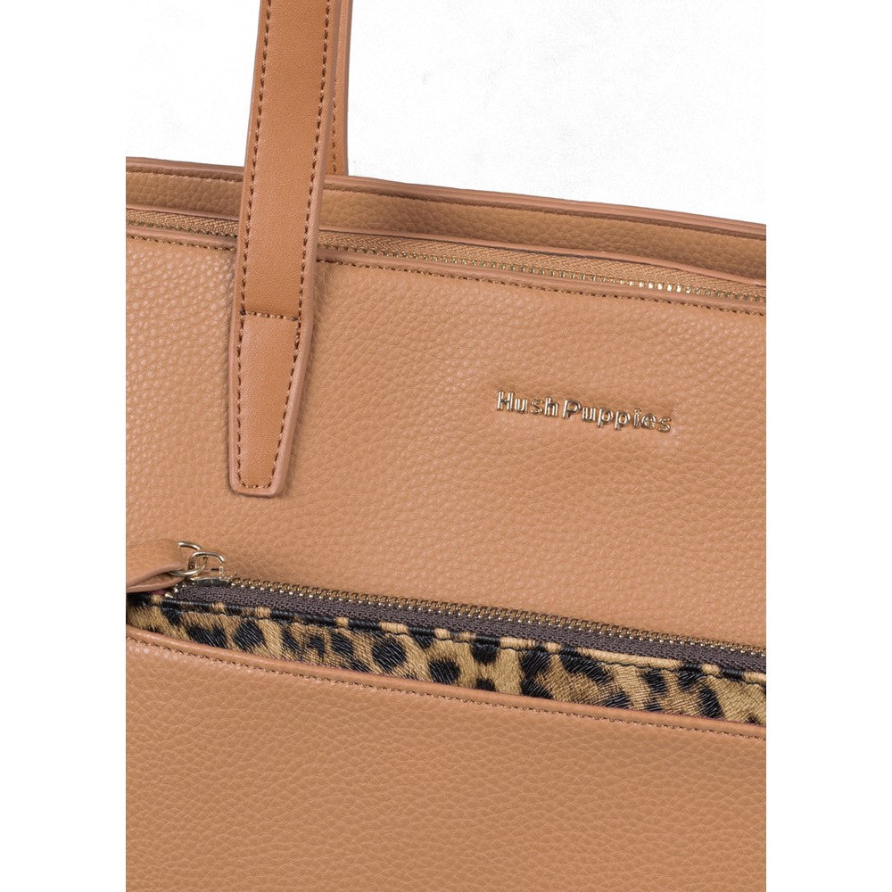 Hand Bags Tan Hush Puppies Sadie Leopard Tote Bag