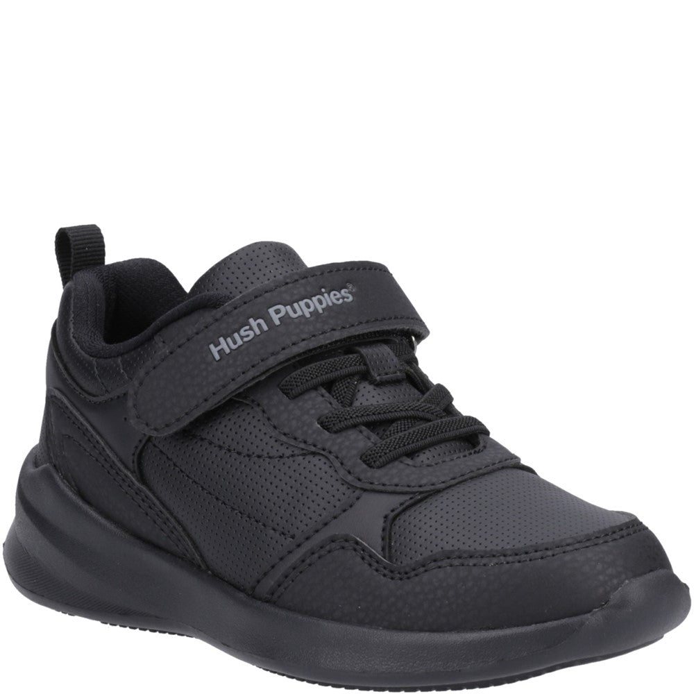 Unisex BTS Black Hush Puppies Marling Bungee Lace Senior Shoe