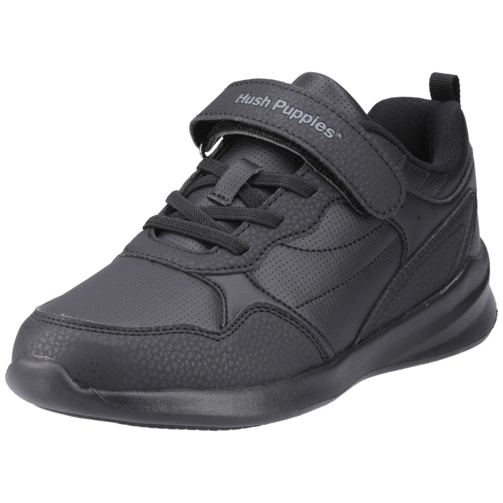 Unisex BTS Black Hush Puppies Marling Bungee Lace Senior Shoe