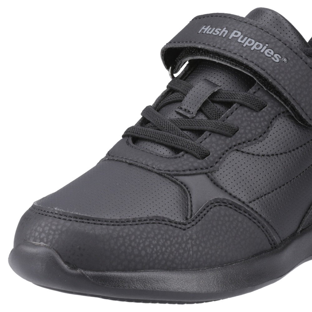 Unisex BTS Black Hush Puppies Marling Bungee Lace Senior Shoe