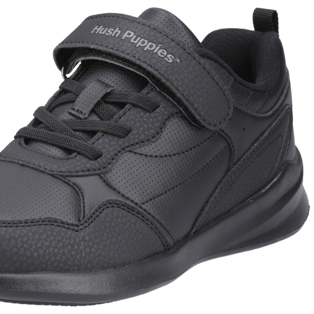 Unisex BTS Black Hush Puppies Marling Bungee Lace Senior Shoe