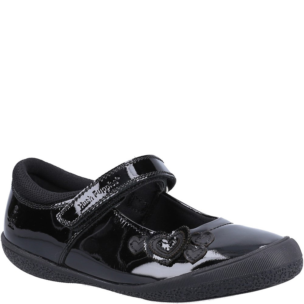 Girls BTS FLFR Black Hush Puppies Rosanna Patent Infant