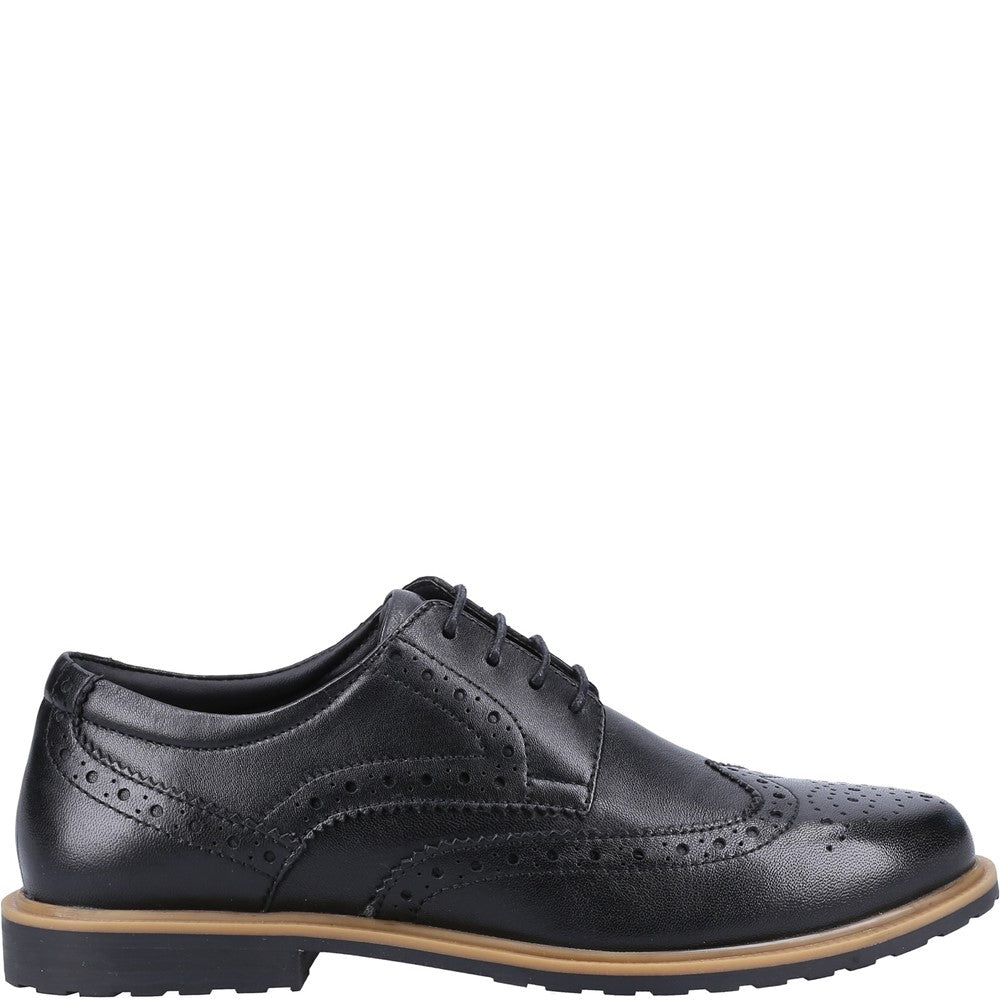 Lace Ladies Shoes Black/Tan Hush Puppies Verity Brogue