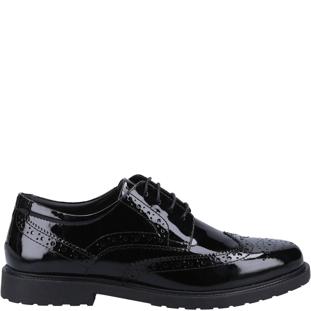 Lace Ladies Shoes Black Patent Hush Puppies Verity Brogue