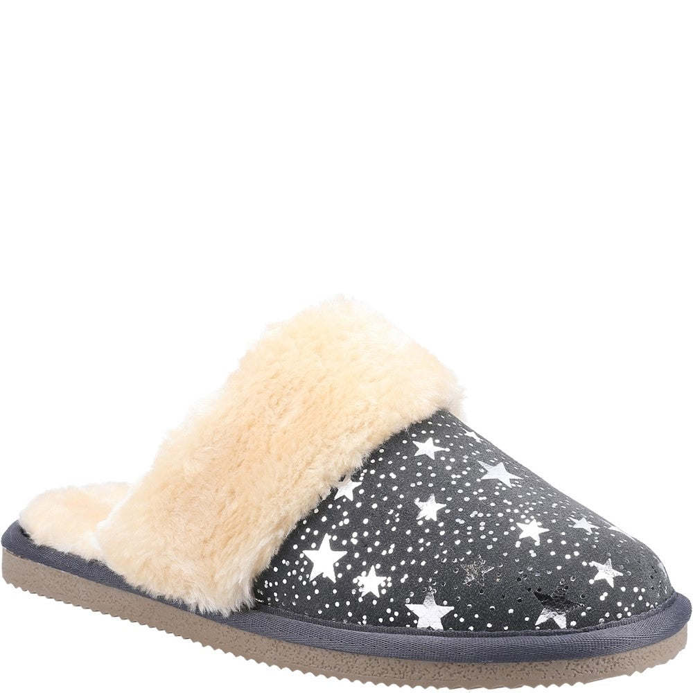 Classic Ladies Slippers Grey Hush Puppies Arianna Star Slipper