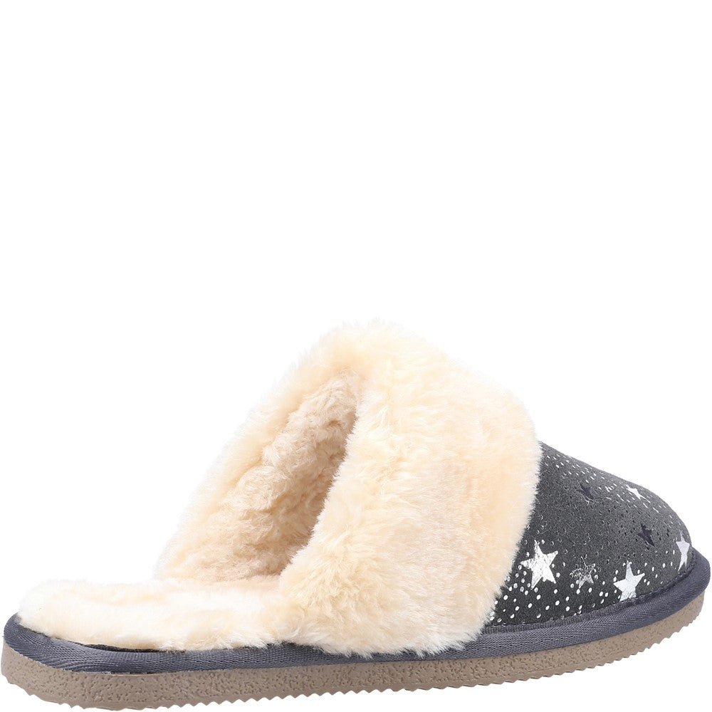 Classic Ladies Slippers Grey Hush Puppies Arianna Star Slipper