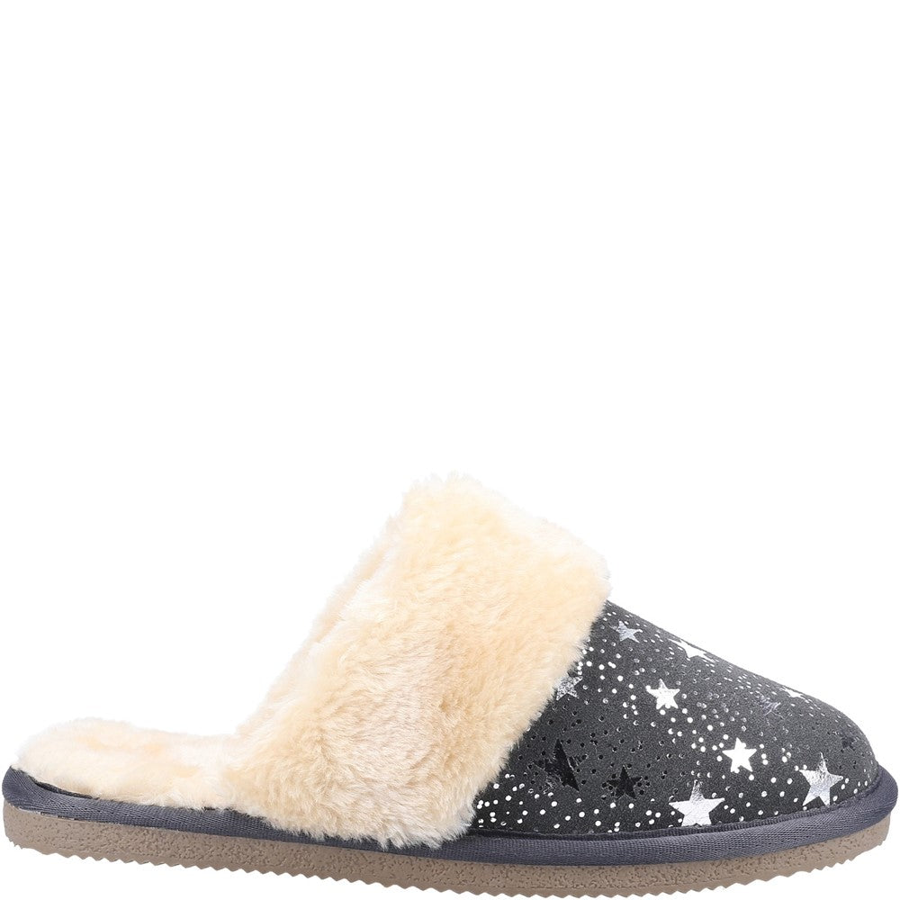 Classic Ladies Slippers Grey Hush Puppies Arianna Star Slipper