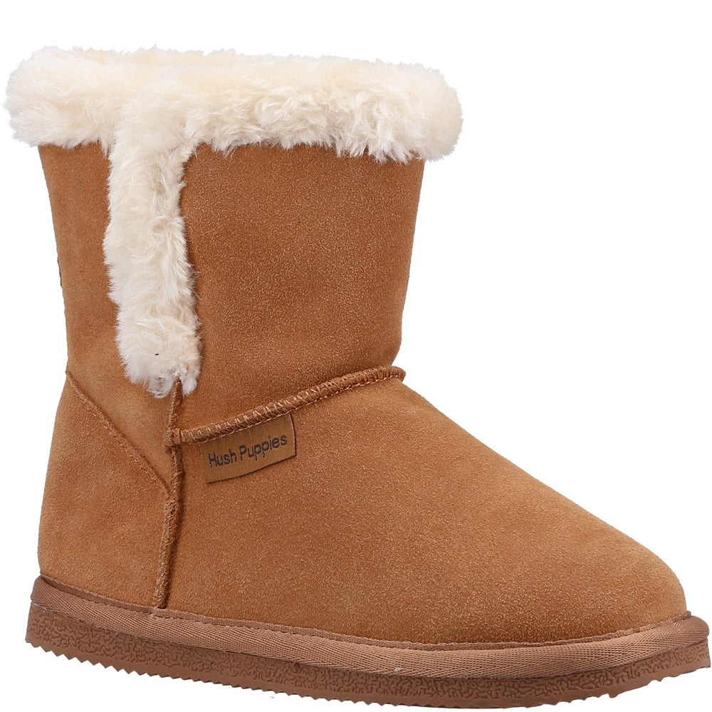 Childrens Slippers Tan Hush Puppies Ashlynn Slipper