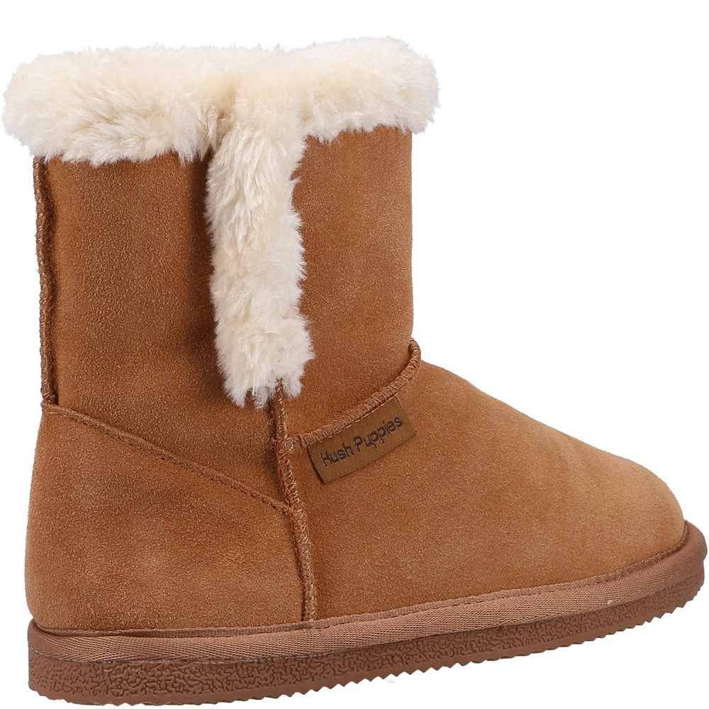 Childrens Slippers Tan Hush Puppies Ashlynn Slipper
