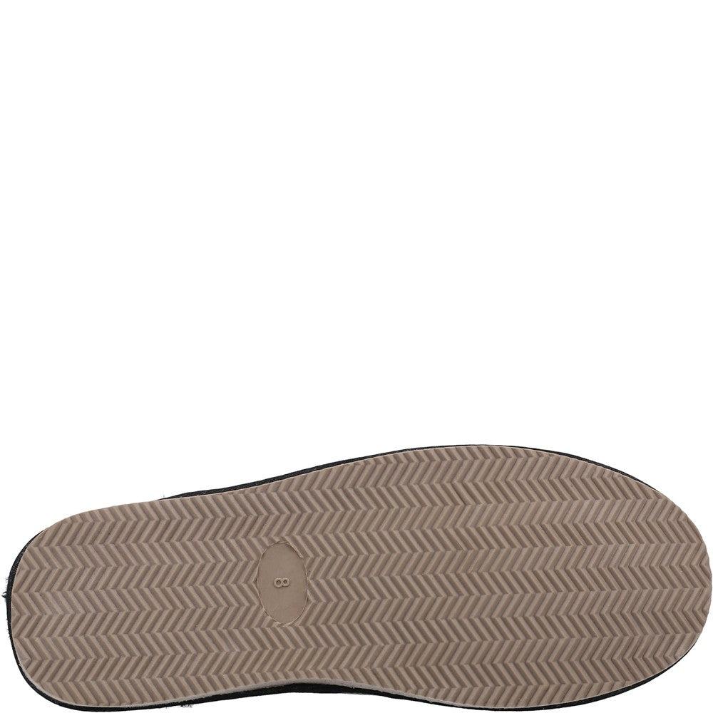 Classic Mens Slippers Black Hush Puppies Coady Leather Slipper