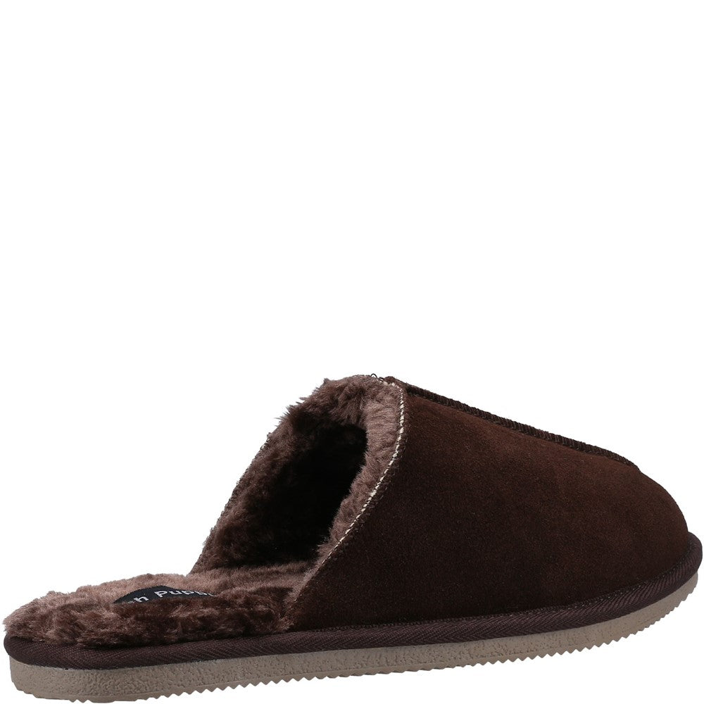 Classic Mens Slippers Brown Hush Puppies Coady Slipper