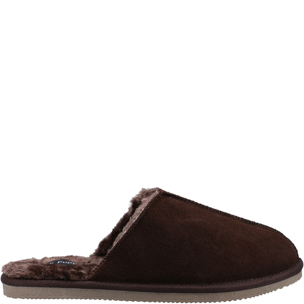 Classic Mens Slippers Brown Hush Puppies Coady Slipper
