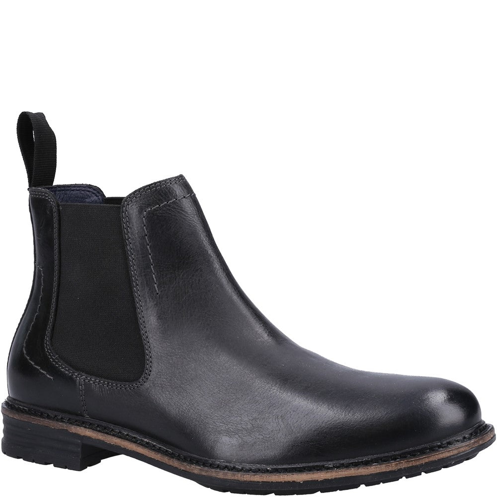 Mens Boots Black Hush Puppies Justin Chelsea Boot