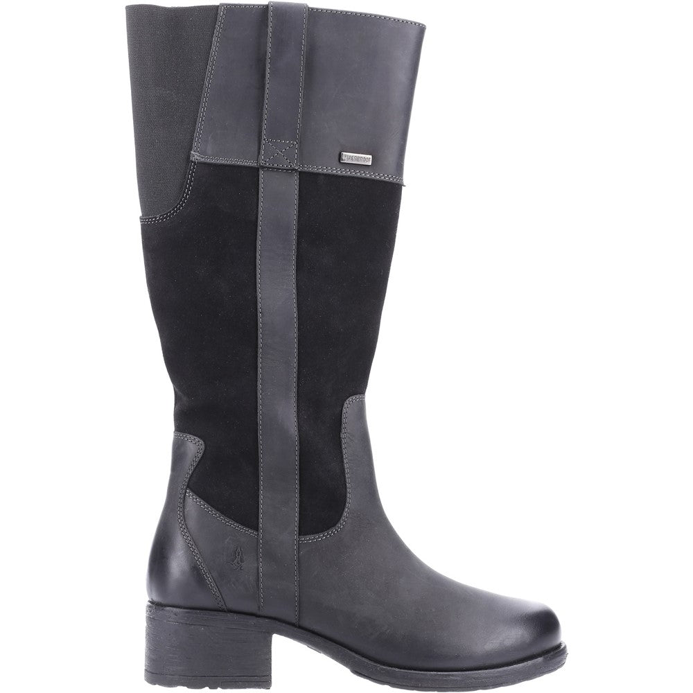 Ladies Long Boots Black Hush Puppies Samara Boot