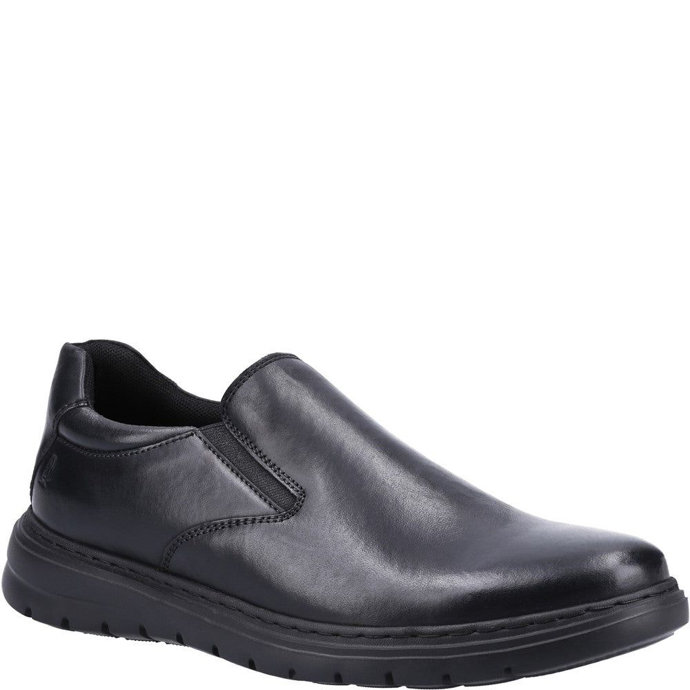 Mens Classic Slip On Shoes Black Hush Puppies Trent Shoe