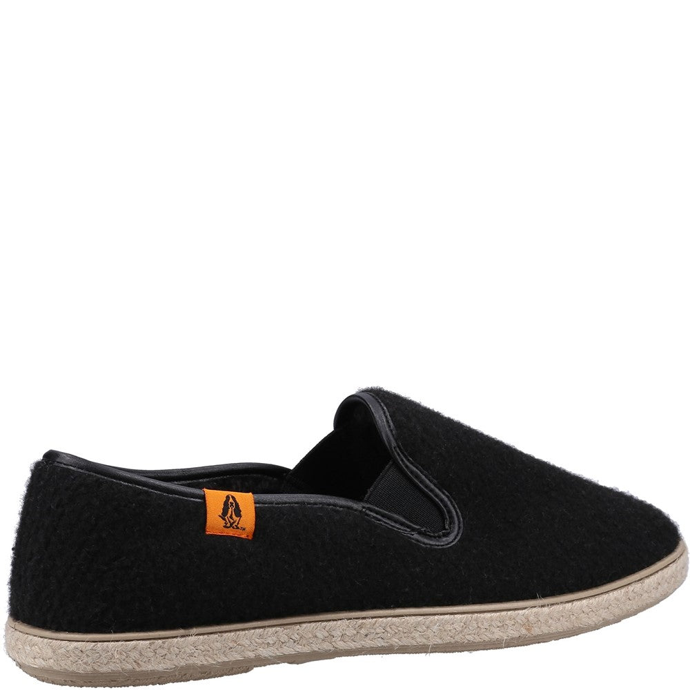 Classic Ladies Slippers Black Hush Puppies Recycled Cosy Slipper