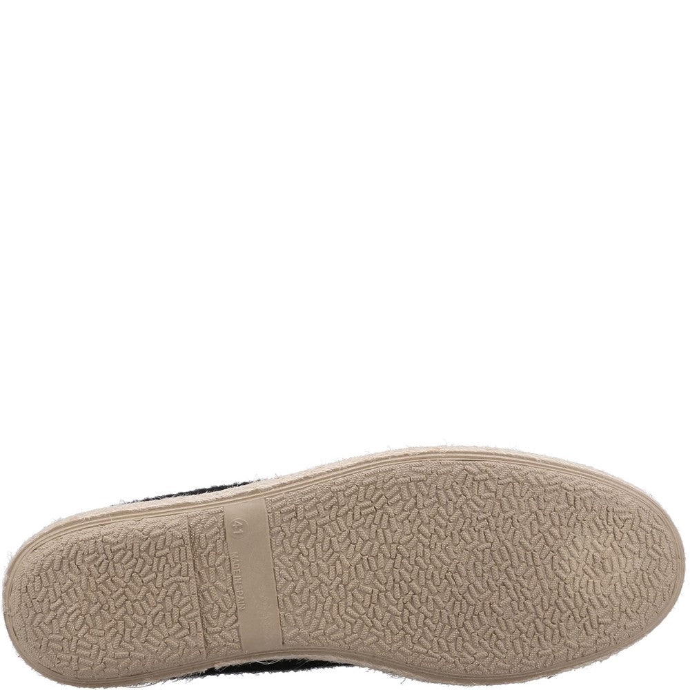 Classic Ladies Slippers Black Hush Puppies Recycled Cosy Slipper