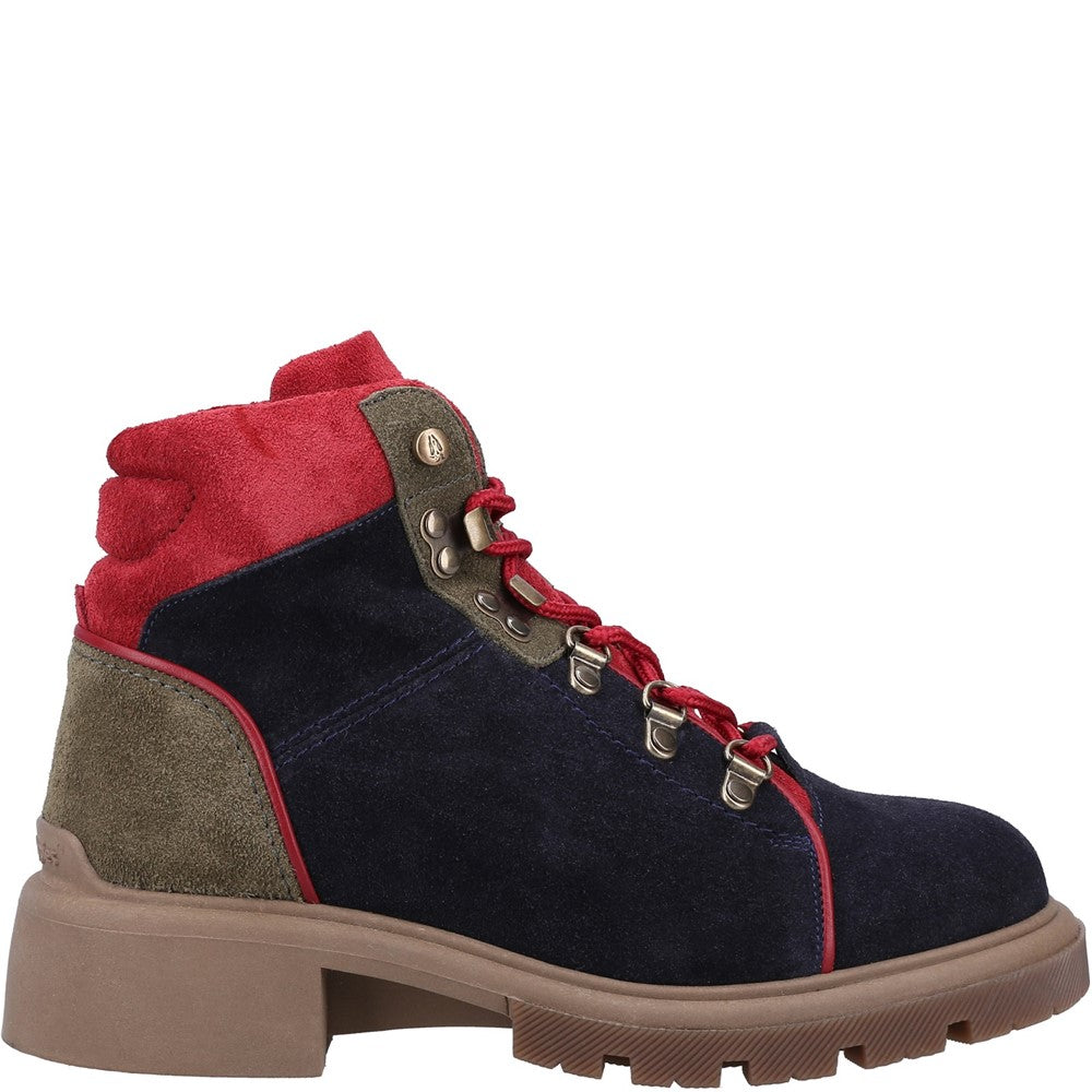 Ladies Ankle Boots Black/Beige Hush Puppies Rita Hiker Boot