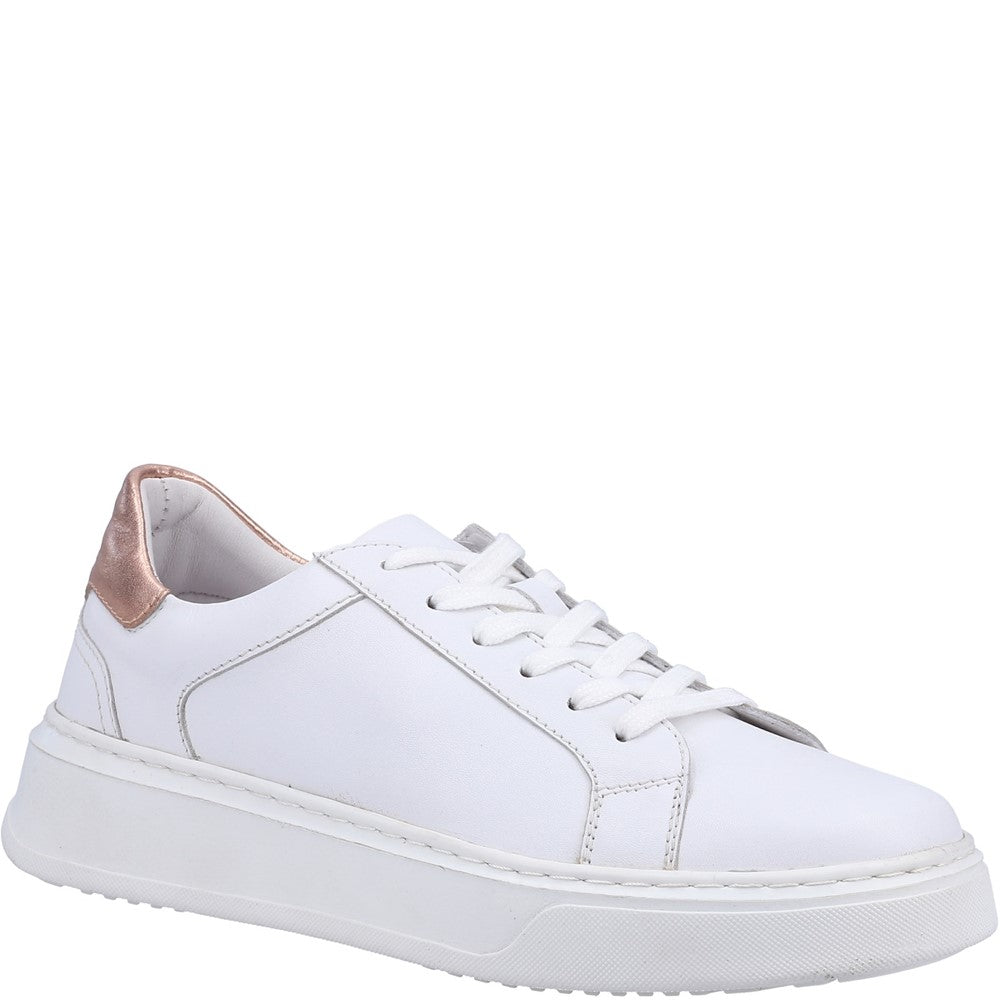 Ladies Sports White Hush Puppies Camille Lace Cupsole