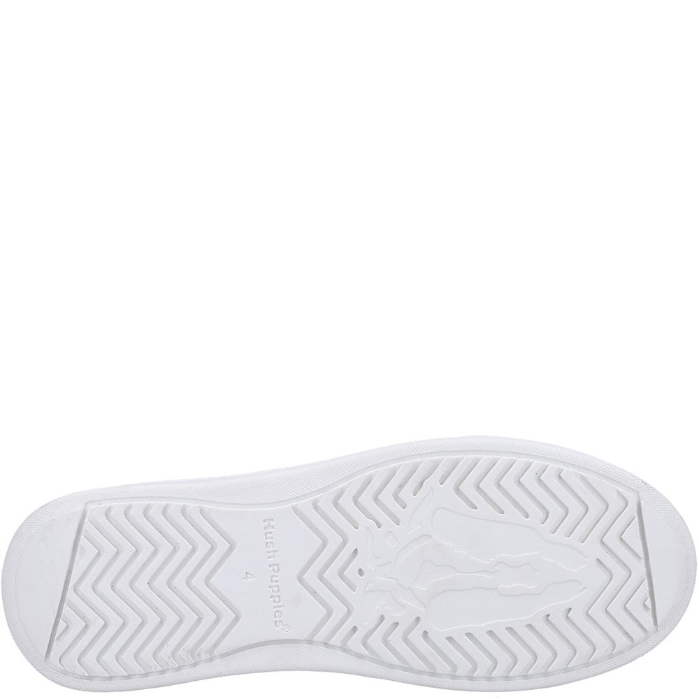 Ladies Sports White Hush Puppies Camille Lace Cupsole