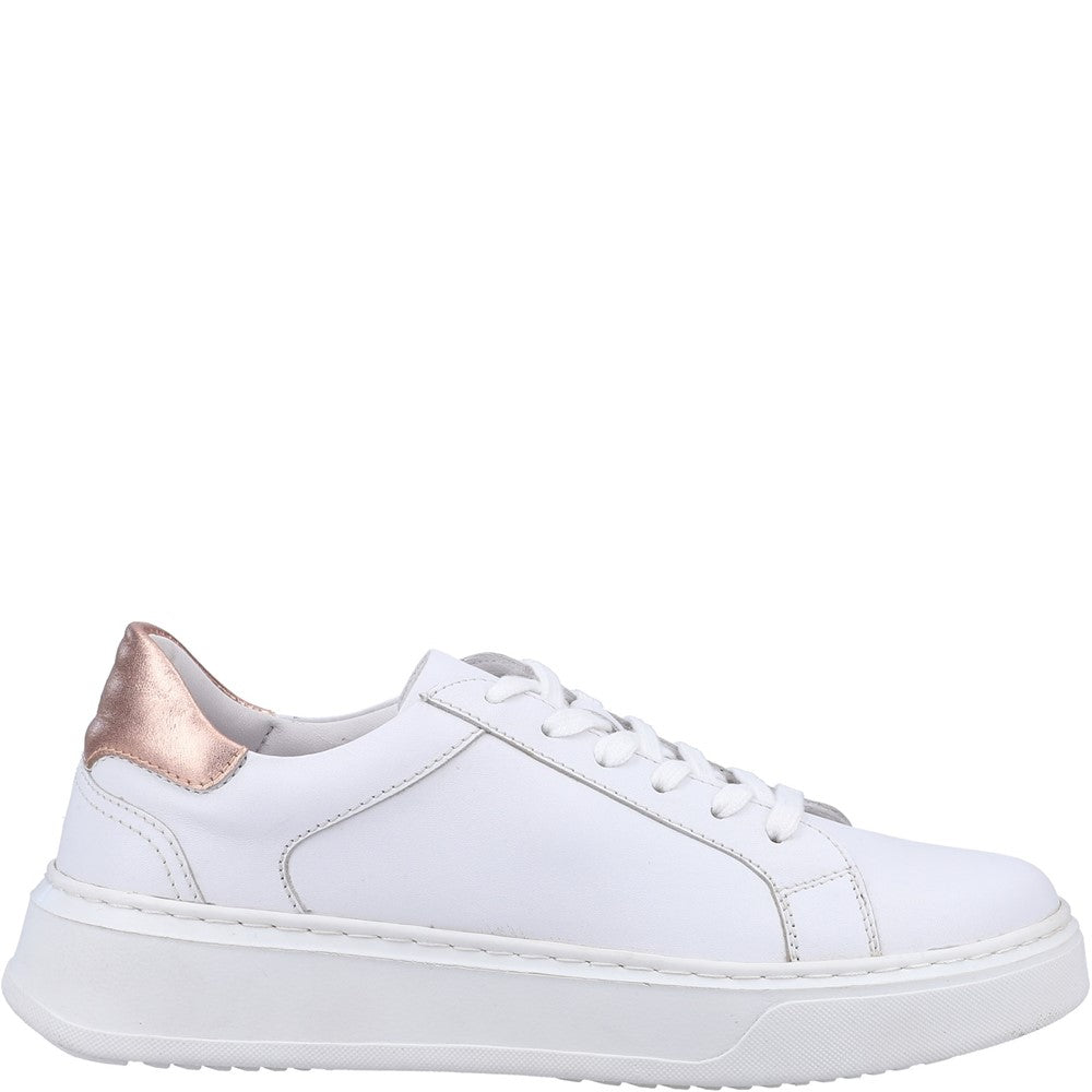 Ladies Sports White Hush Puppies Camille Lace Cupsole