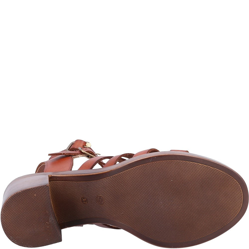 Ladies Heeled Sandals Tan Hush Puppies Gloria Gladiator Sandal