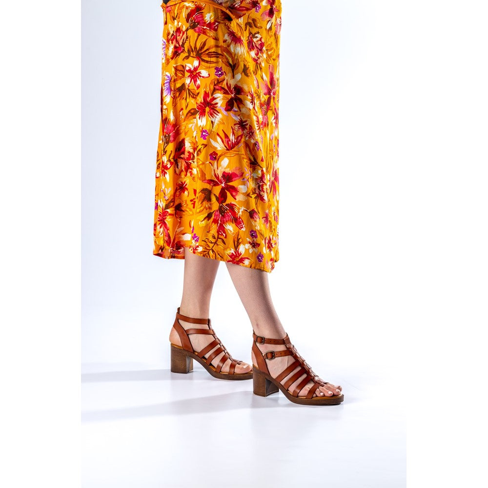 Ladies Heeled Sandals Tan Hush Puppies Gloria Gladiator Sandal