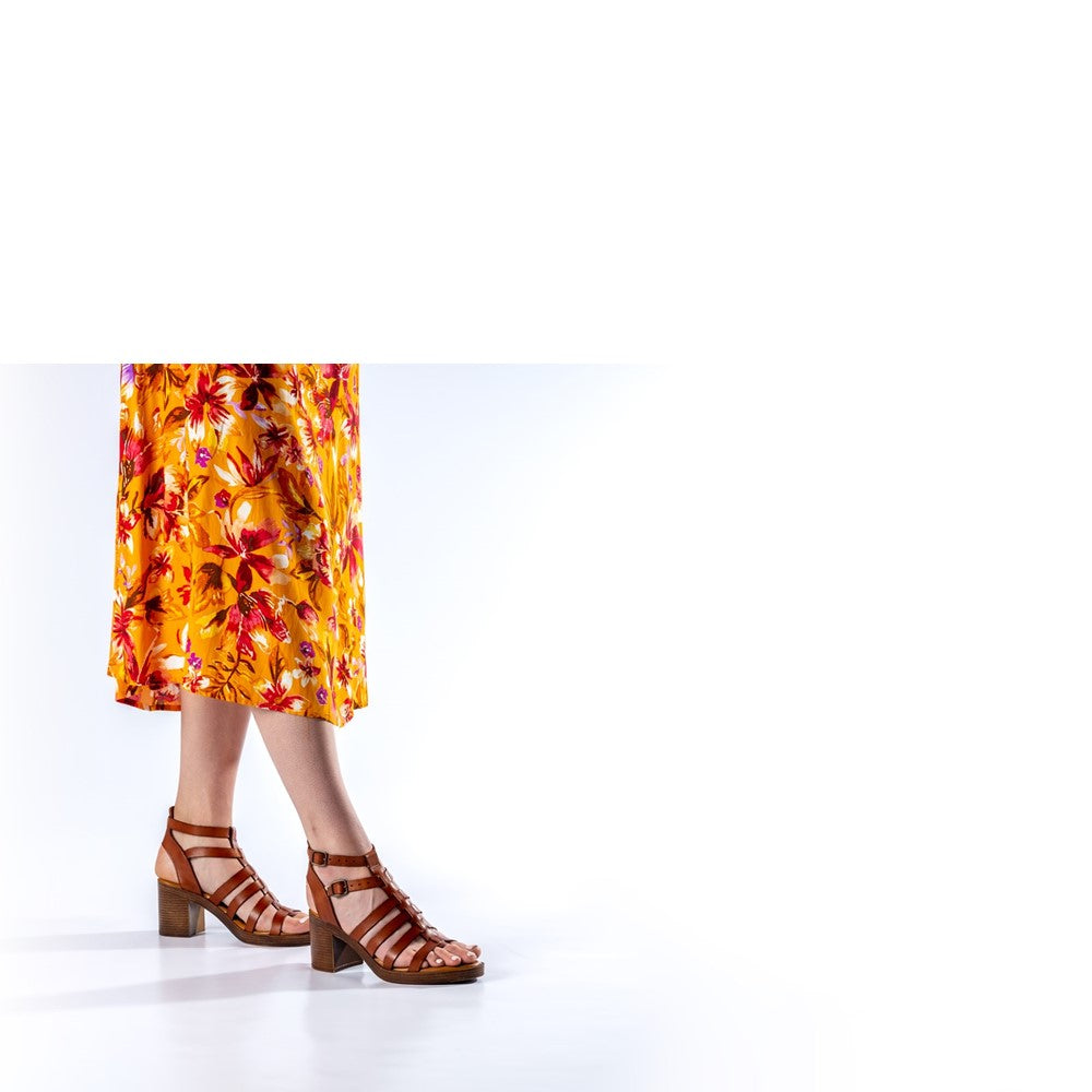 Ladies Heeled Sandals Tan Hush Puppies Gloria Gladiator Sandal