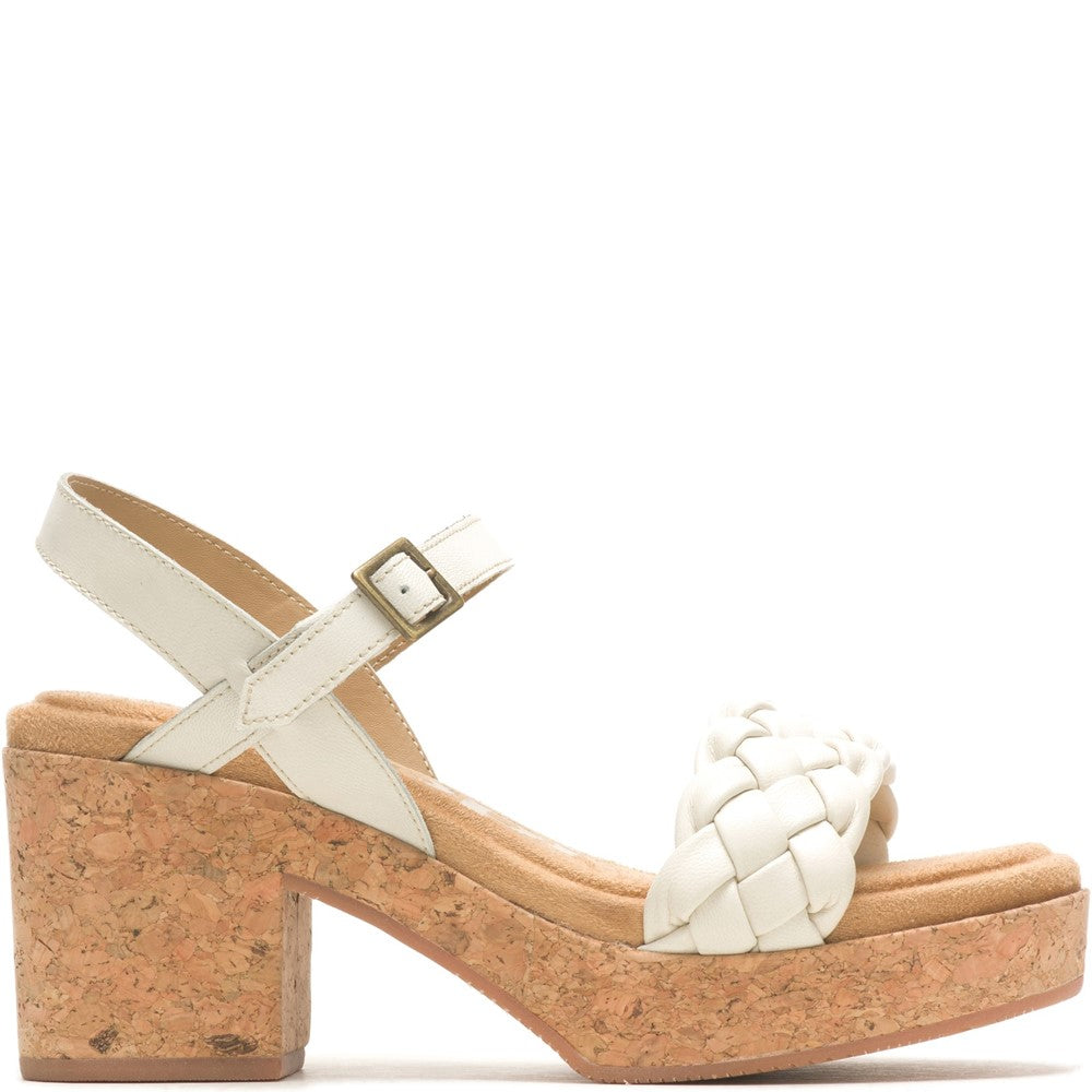 Ladies Heeled Sandals Cream Hush Puppies Poppy Quarter Strap Sandal