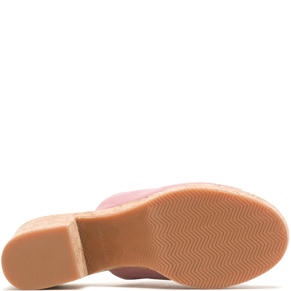Ladies Heeled Sandals Blush Hush Puppies Poppy Slide
