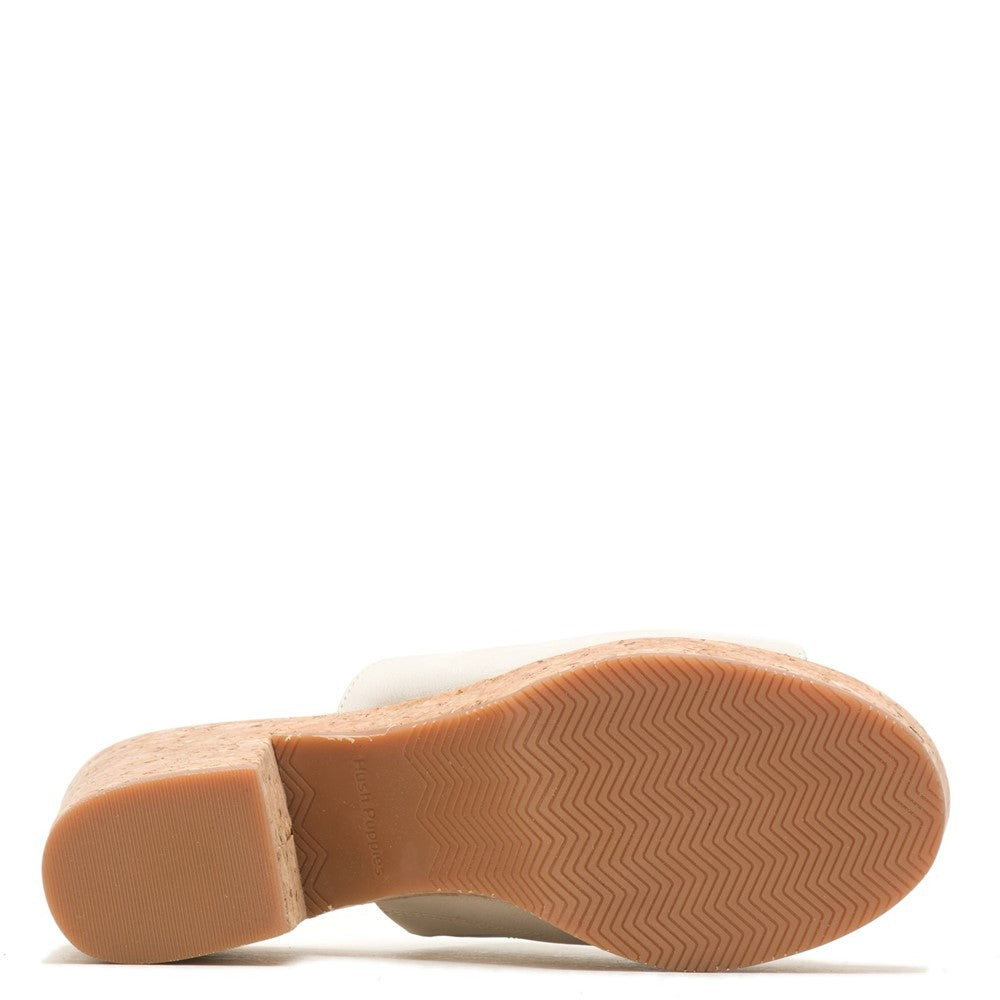 Ladies Heeled Sandals Cream Hush Puppies Poppy Slide