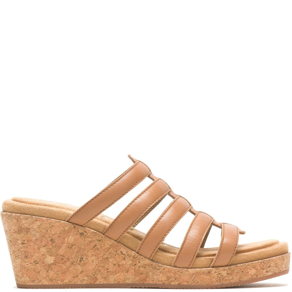 Ladies Heeled Sandals Tan Hush Puppies Willow Slide