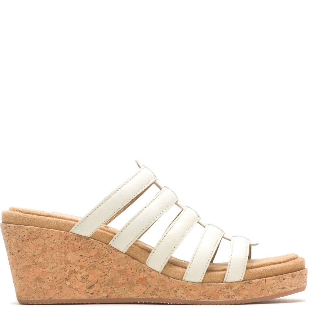 Ladies Heeled Sandals Cream Hush Puppies Willow Slide