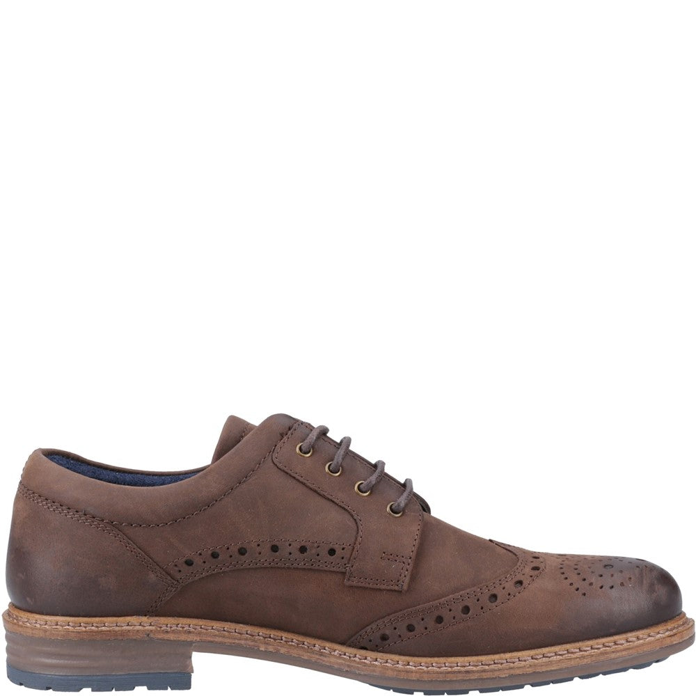 Mens Formal Lace Up Shoes Brown Hush Puppies Jayden Brogue