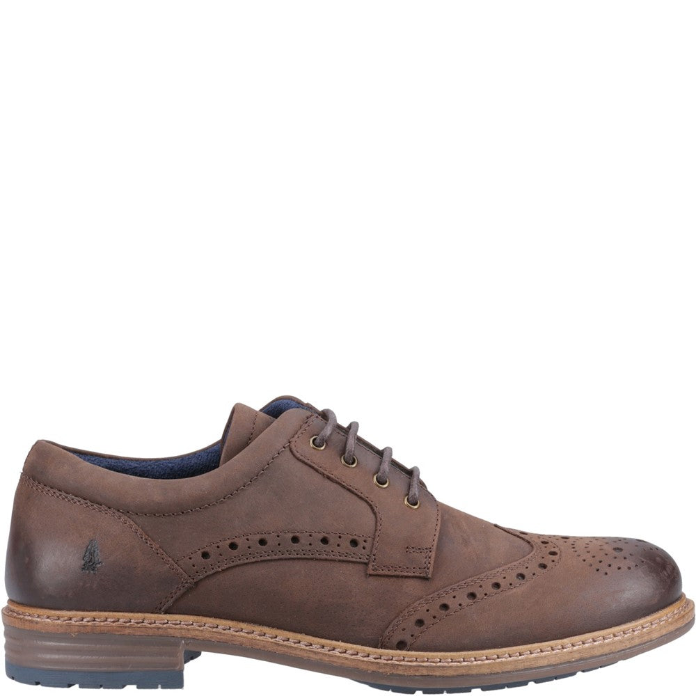Mens Formal Lace Up Shoes Brown Hush Puppies Jayden Brogue